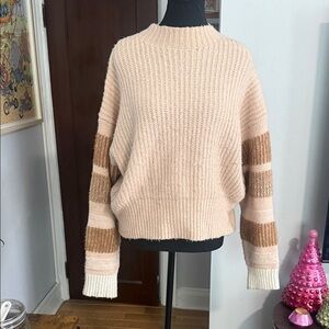 Cozy Beige and Brown Striped Sweater